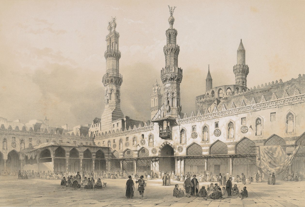 Nádvoří mešity Al Ahzar od Philibert Joseph Girault de Prangey