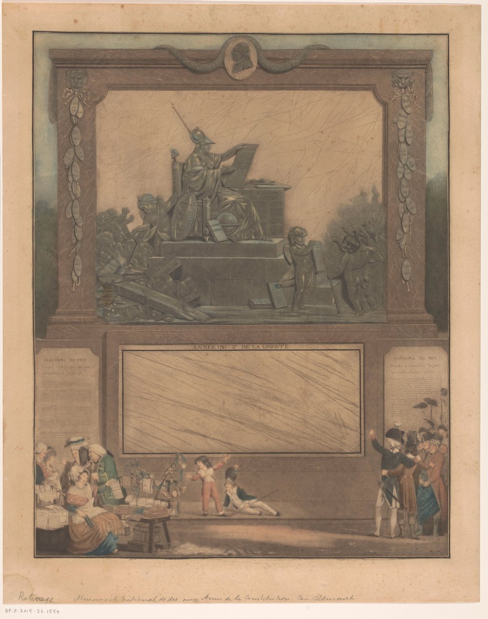 Alegorie od Franse Grondwet van 1791 Národní almanach věnovaný přátelům ústavy od Philibert Louis Debucourt