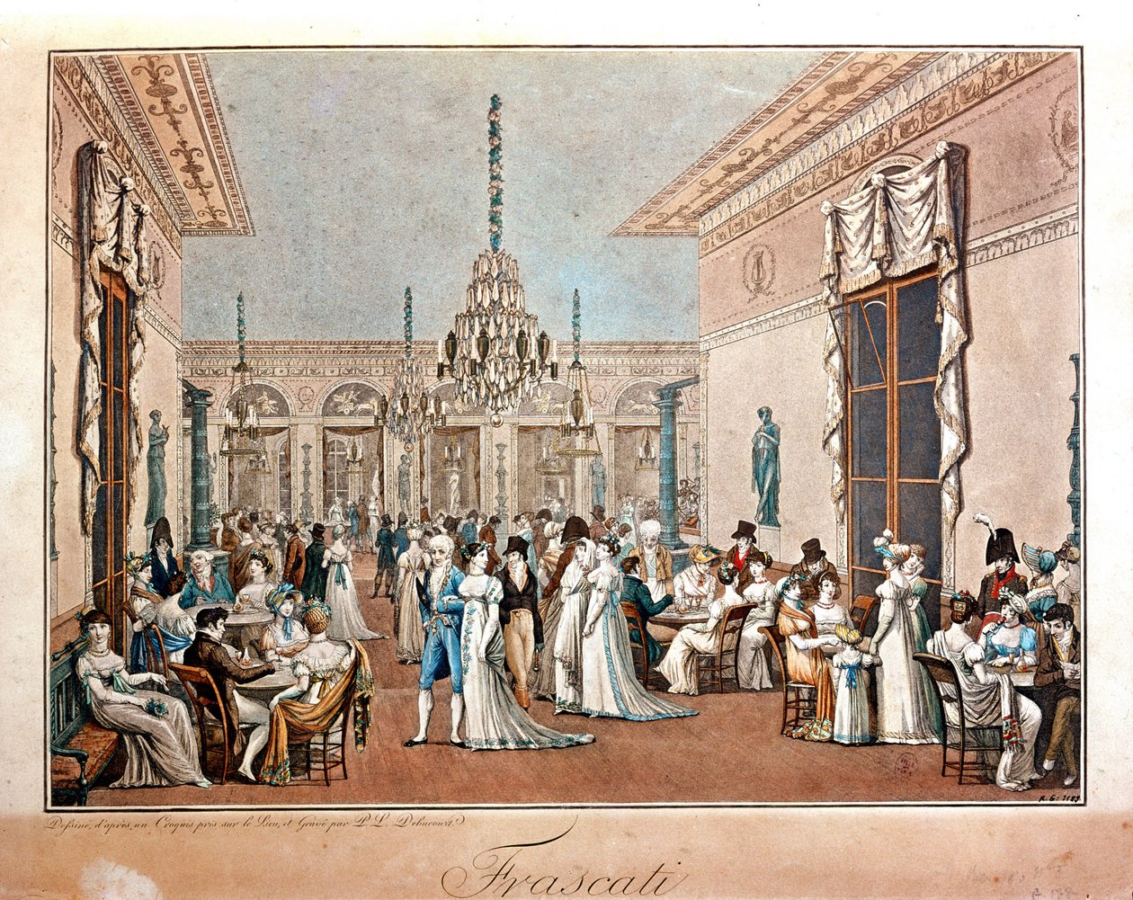 Cafe Frascati od Debucourta, začátek 19. století. od Philibert Louis Debucourt