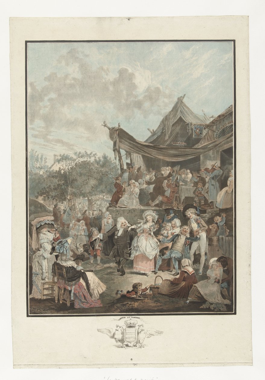 Dansende bruid Menuet nevěsty od Philibert Louis Debucourt
