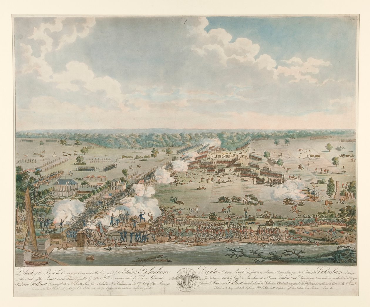 Porážka britské armády (bitva o New Orleans) od Philibert Louis Debucourt