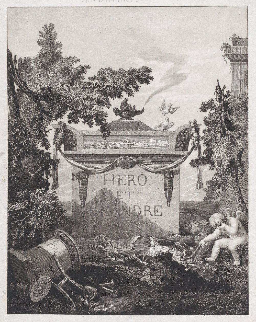 Frontispis k hrdinovi a Leandrovi, 1801. od Philibert Louis Debucourt