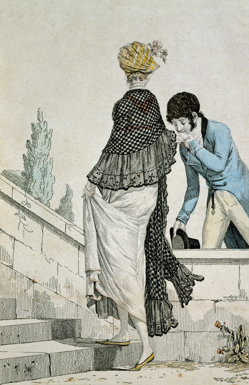 Galantní scéna, Louis-Philibert Debucourt (1755-1832), rytina. Francie od Philibert Louis Debucourt
