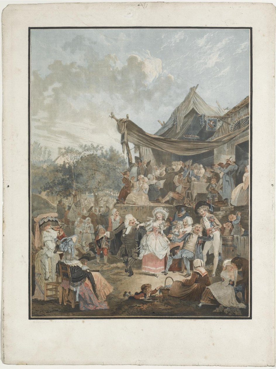 Menuet nevěst, 1786 od Philibert Louis Debucourt