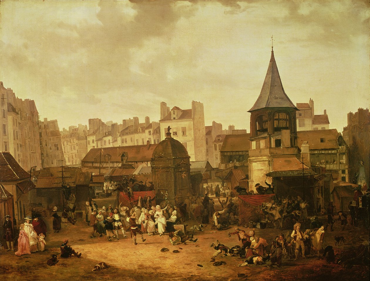 Radost v Les Halles na oslavu narození Dauphina Louise Francouzského (1781-89) 21. ledna 1781, 1783 od Philibert Louis Debucourt