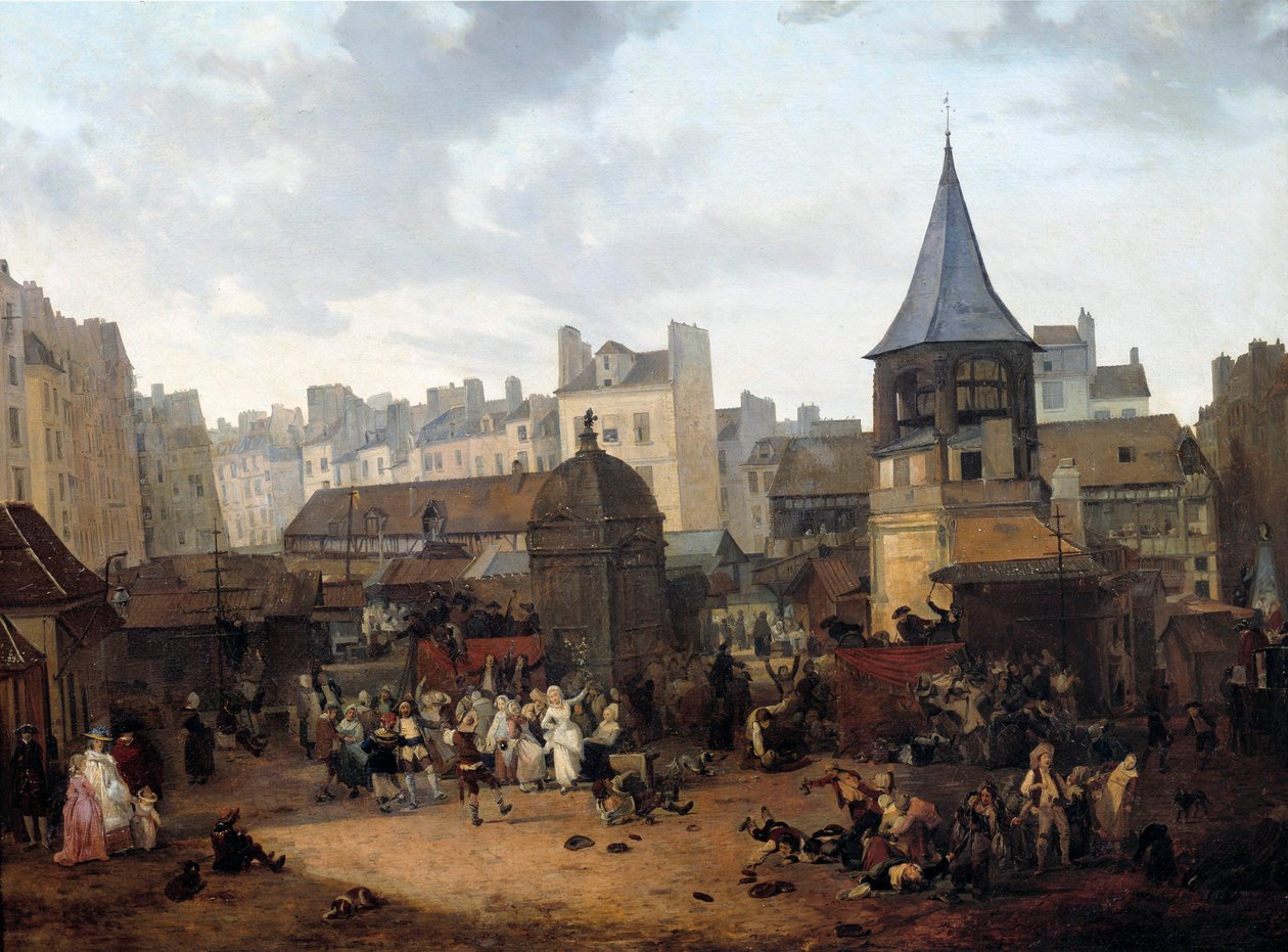 Rejouissance udělené městem Paris aux Halles dne 21.1.1782 u příležitosti narození dauphina Ludvíka Josefa Francouzského (1781-1789) Obraz Louis Philibert Debucourt (1755-1832) 1782 Ne. 0,89x1,16 m Paříž, Musee Carnavalet od Philibert Louis Debucourt
