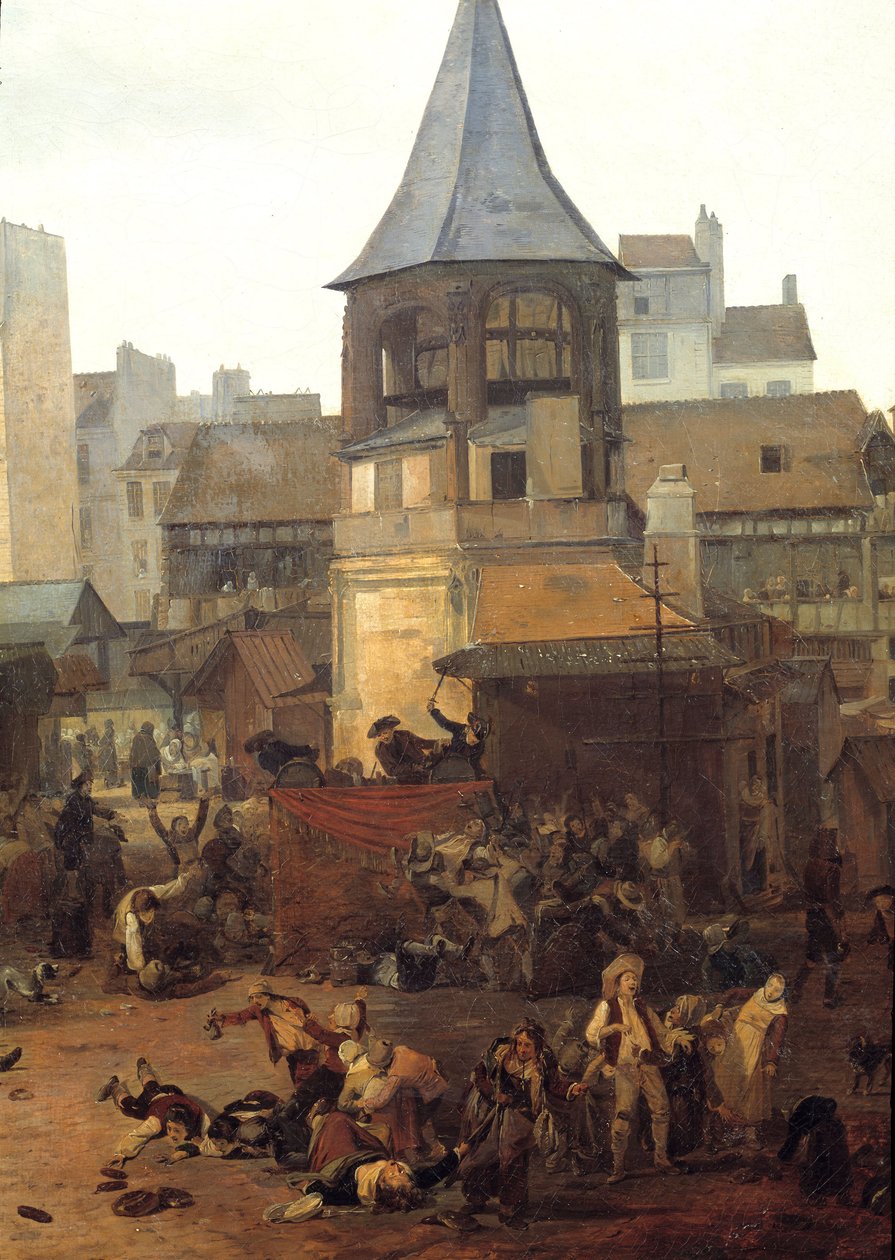 Rejouissance udělené městem Paris aux Halles dne 21. 1. 1782 u příležitosti narození dauphina Ludvíka Josefa Francouzského (1781-1789) Detail. Obraz Louise Philiberta Debucourta (1755-1832) 1782 Ne. 0,89x1,16 m Paříž, Musee Carnavalet od Philibert Louis Debucourt
