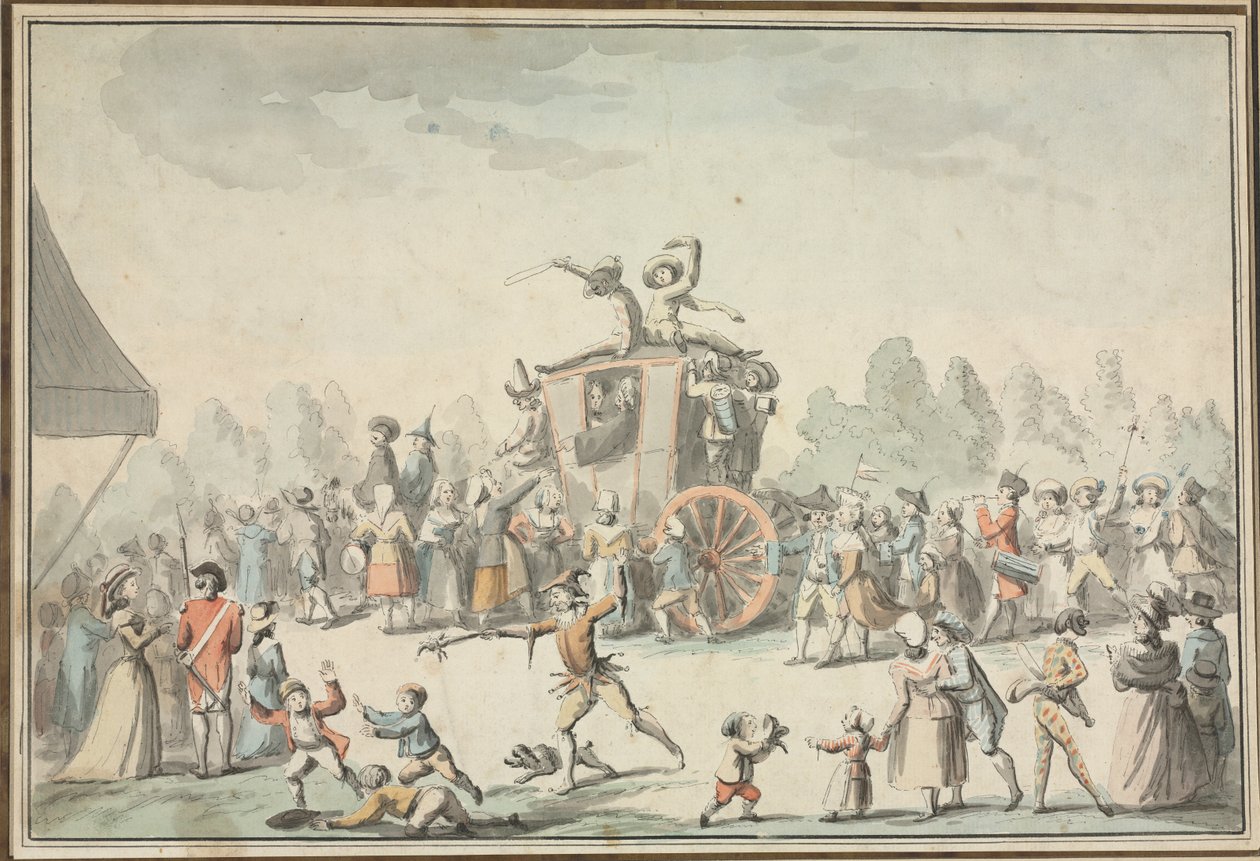 karnevalová scéna od Philibert Louis Debucourt