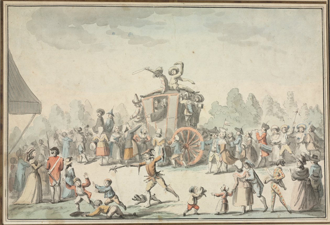 Karnevalová scéna. od Philibert Louis Debucourt