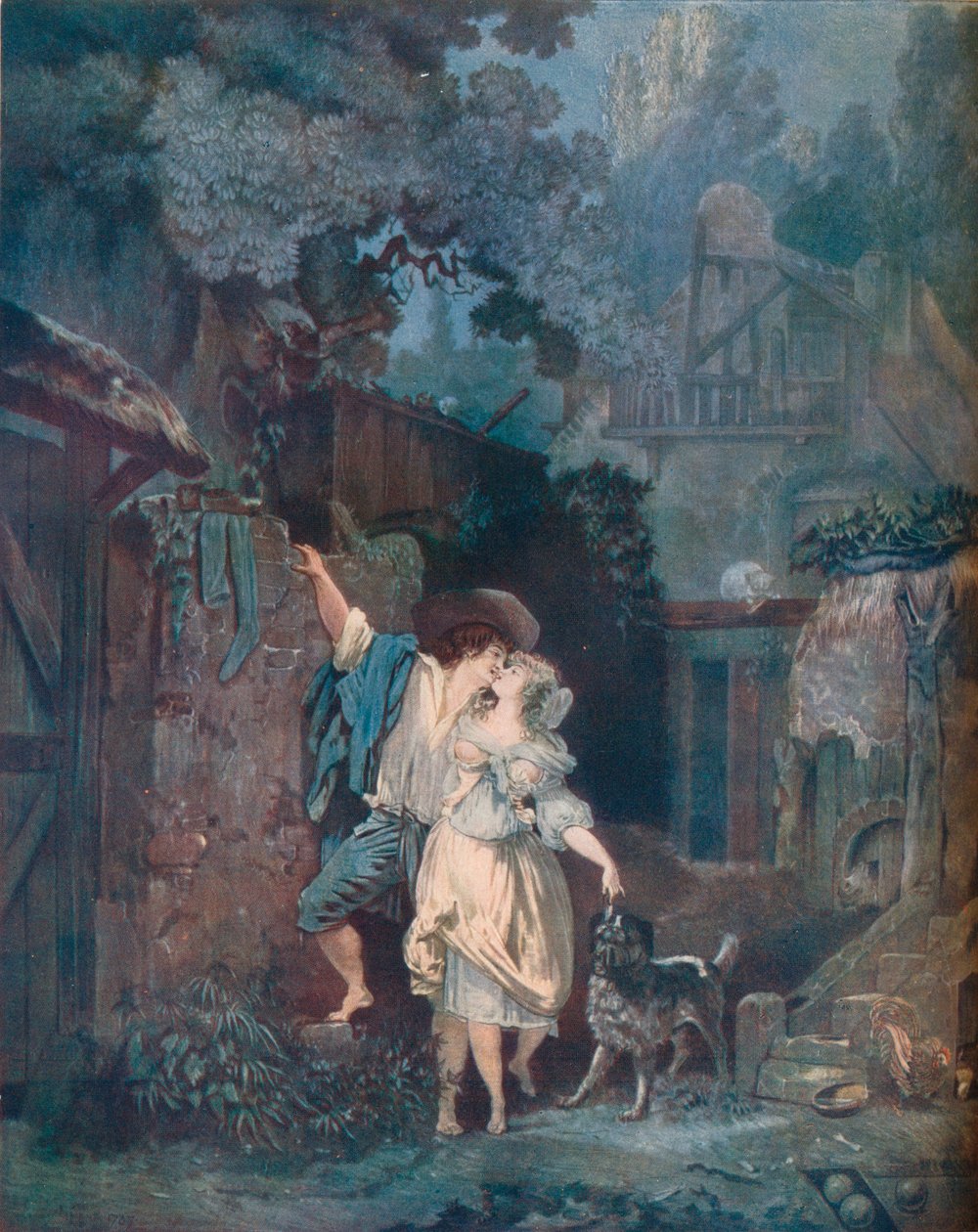 Výstup nebo The Morning Farewell Lescalade, ou les adieux du matin, 1787 od Philibert Louis Debucourt