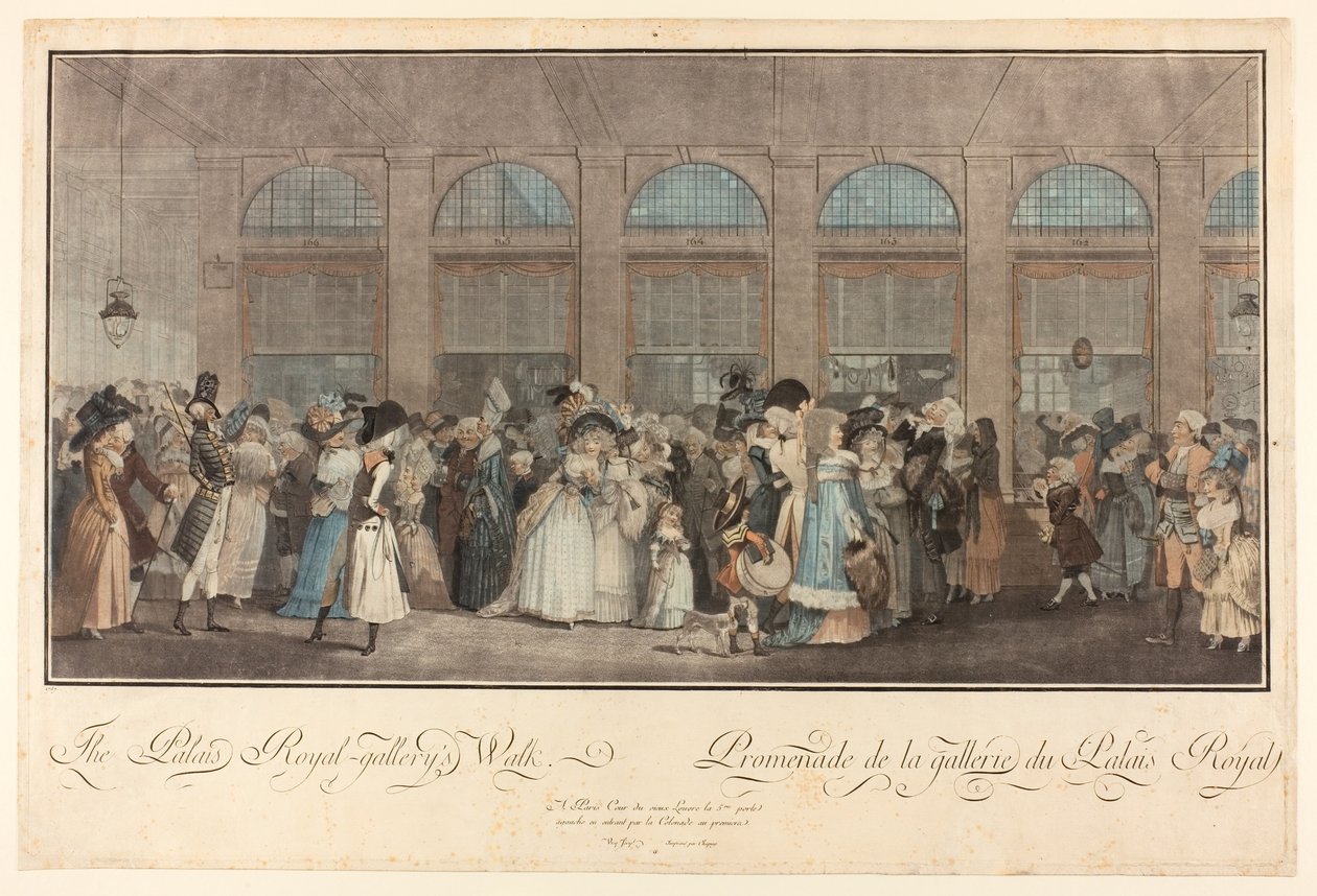 Procházka galerií Palais Royal od Philibert Louis Debucourt