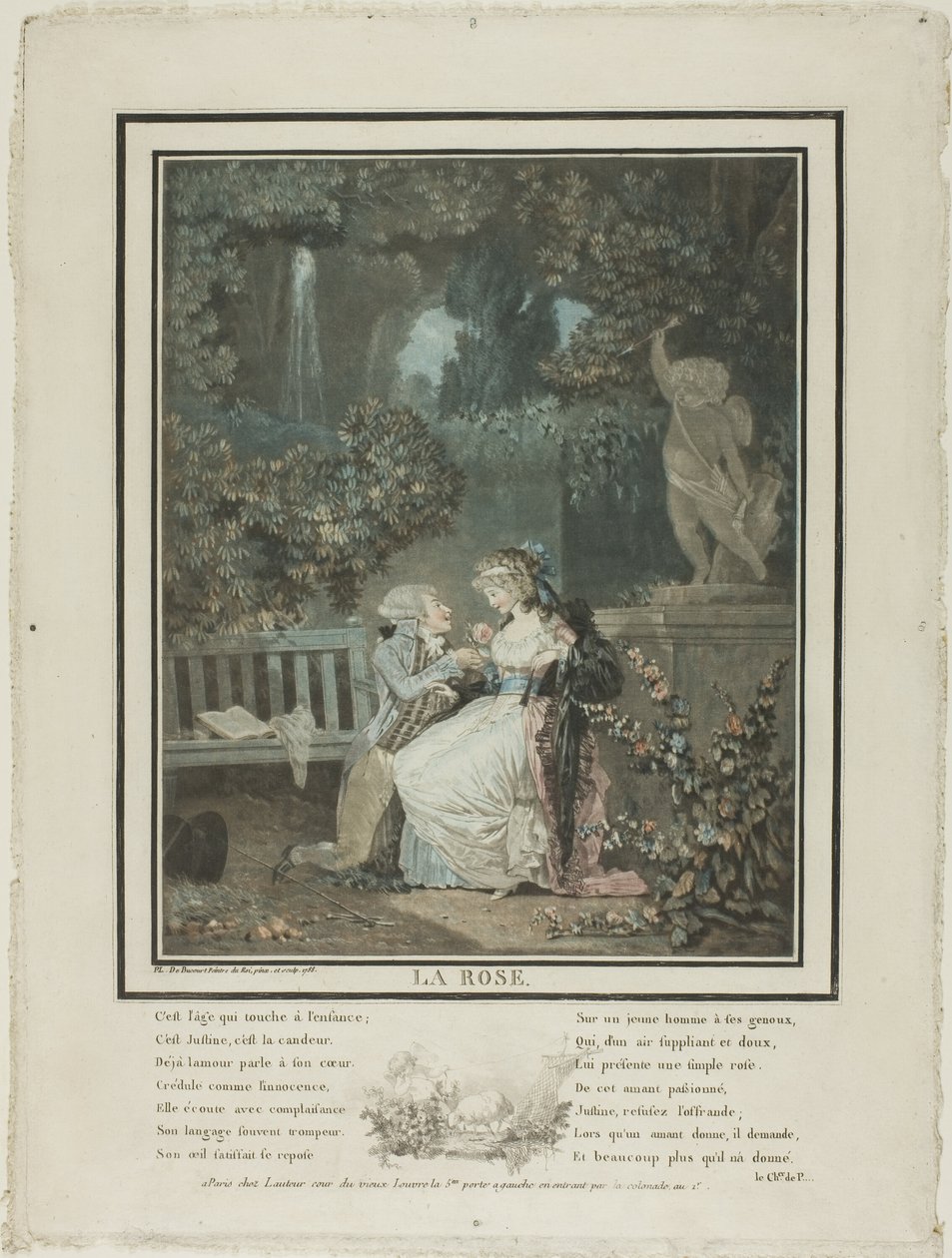Růže od Philibert-Louis Debucourt