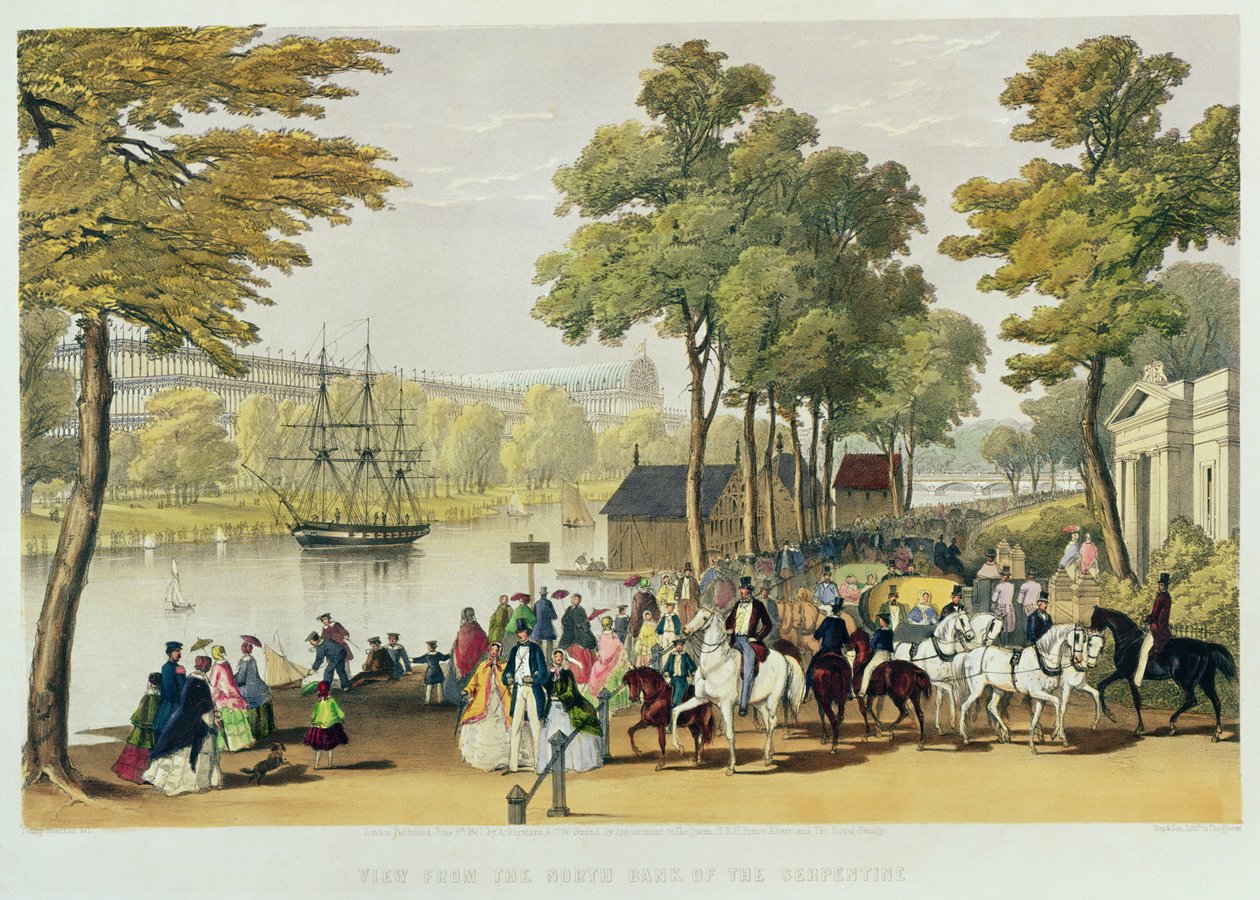 Pohled ze severního břehu Serpentine, 1851 od Philip Brannan