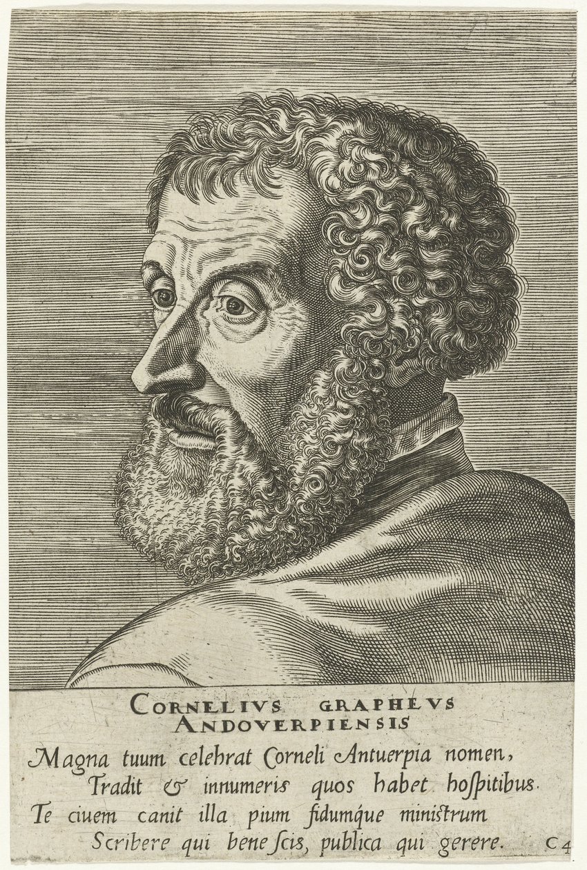Rytý portrét Cornelia Graphea od Philip Galle