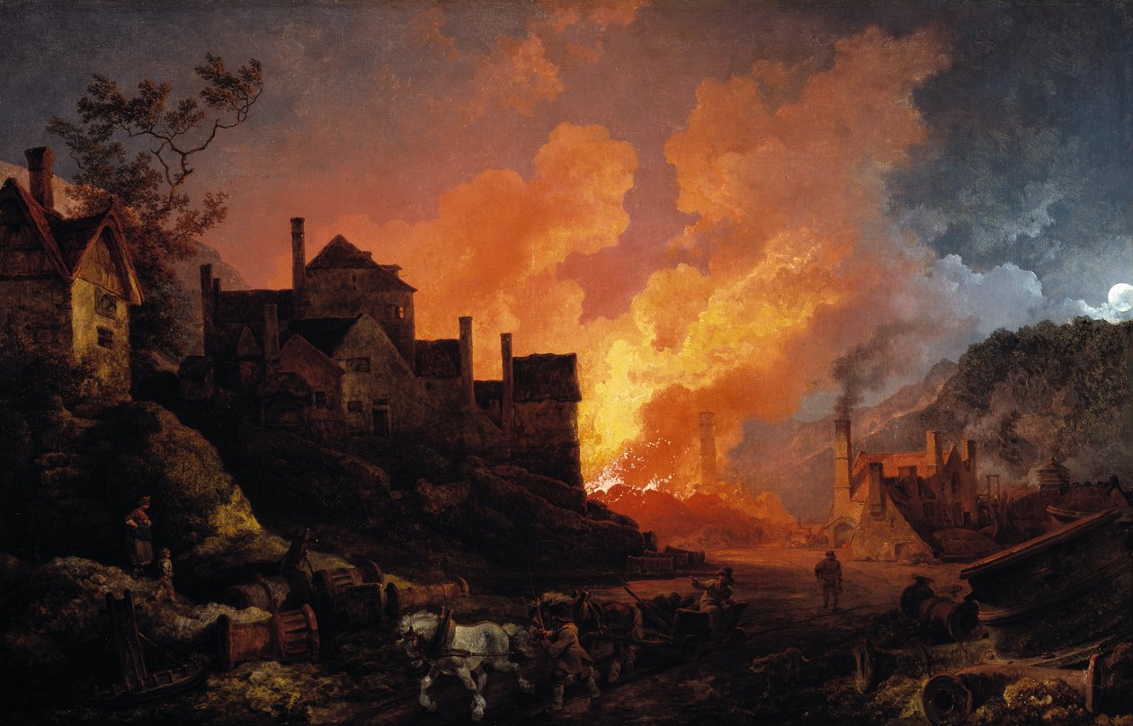 Coalbrookdale v noci, 1801 od Philippe Jacques de Loutherbourg