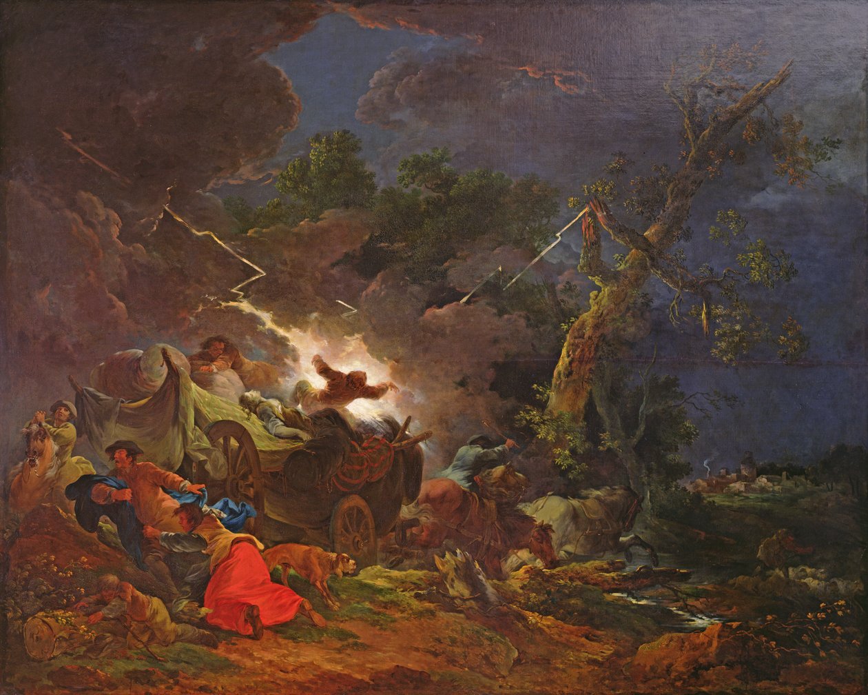 Rolníci překvapeni bouří, kolem roku 1770 od Philippe Jacques de Loutherbourg
