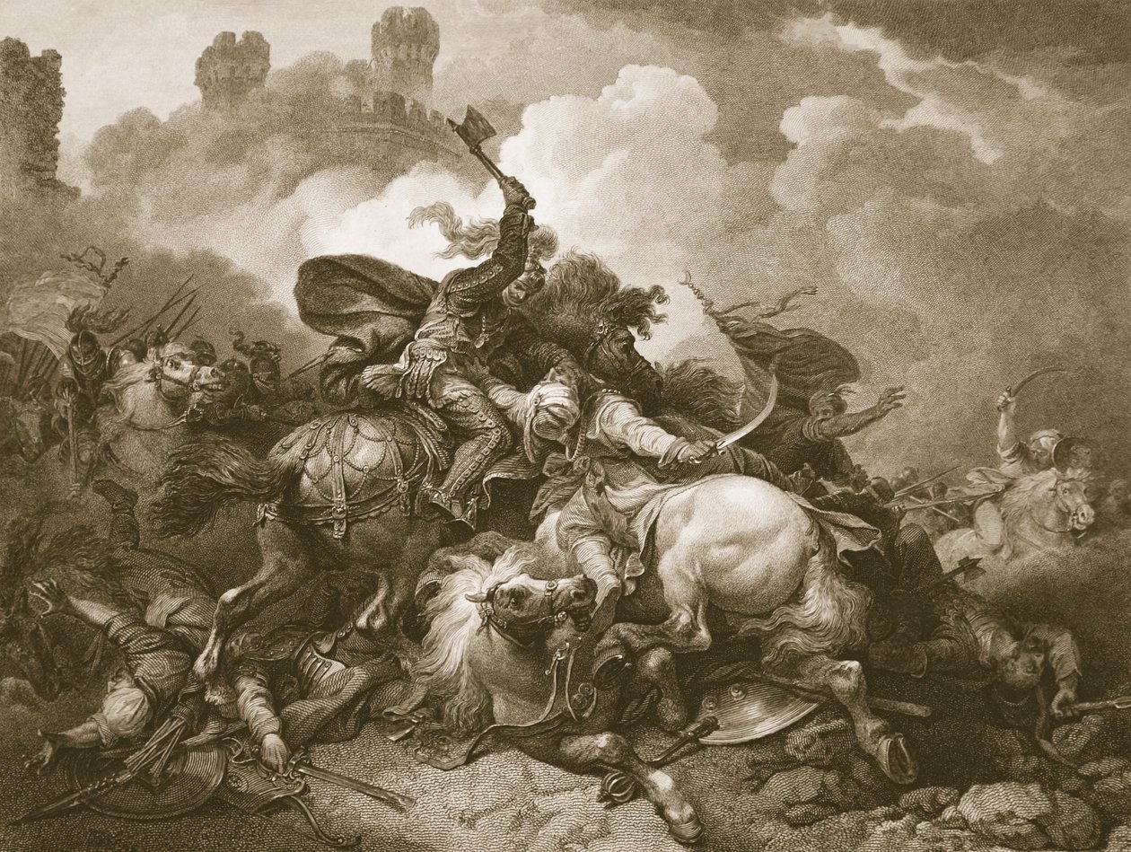 Richard První v Palestině, vyryl A. Smith, ilustrace z publikace Davida Humea 