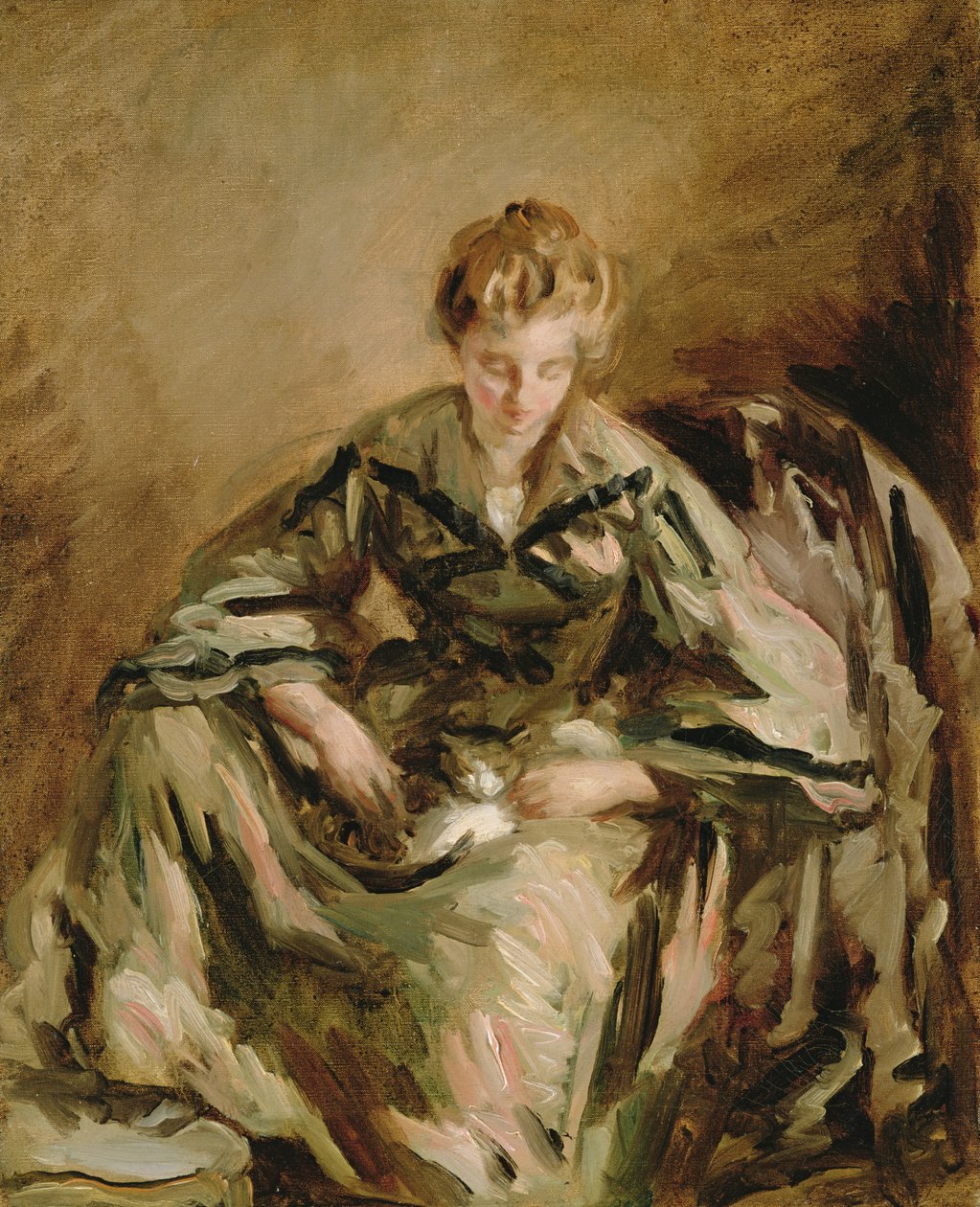 Dívka s kočkou od Philip Wilson Steer