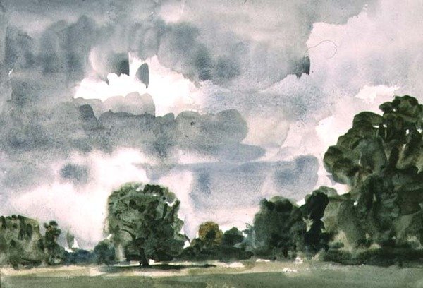 Haresfoot Park, poblíž Berkhamsted, Hertfordshire, 1915 (wc na papíře) od Philip Wilson Steer