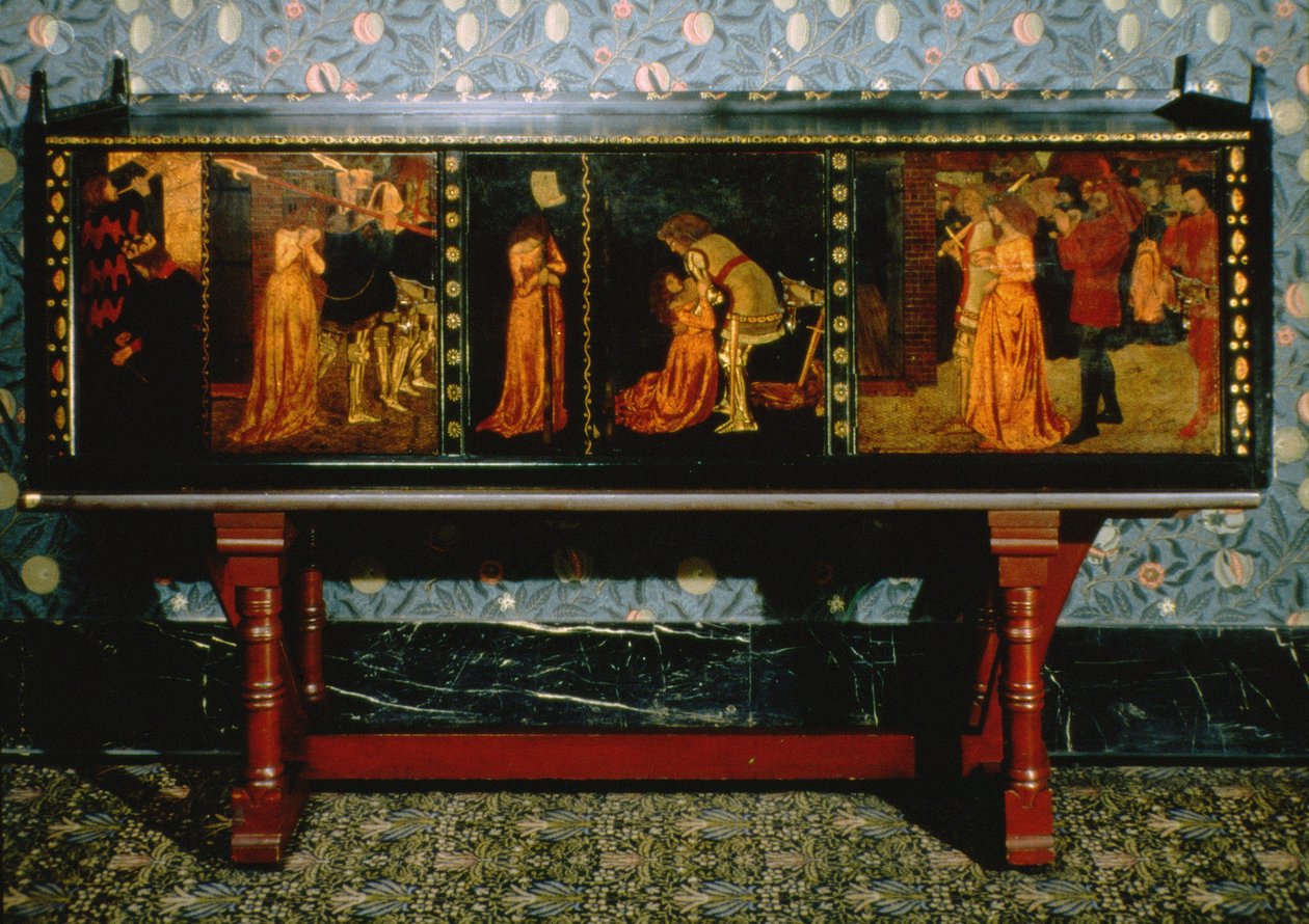 Skříň sv. Jiří, 1861 (dub s malovanými panely) od Philip Webb