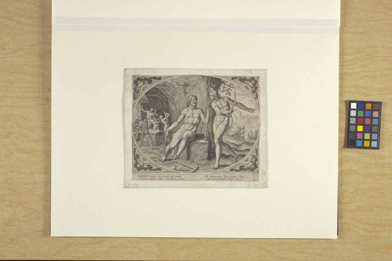 Vulkánská kovárna, kolem roku 1600 (inkoust) od Philip (after) Galle