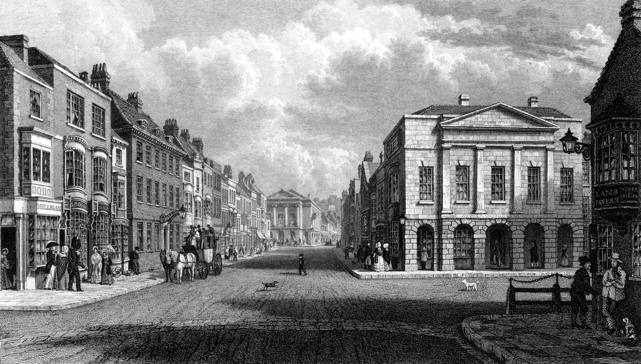 High Street, Newport, Isle of Wight, 1844. od Philip Brannon
