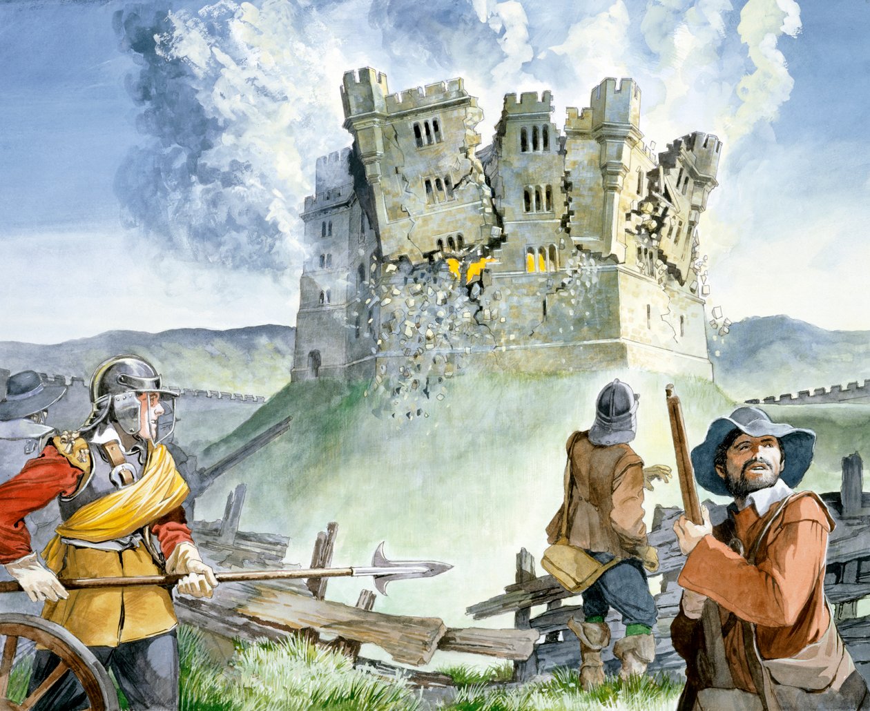 Občanská válka obležení hradu Old Wardour, 1644, c1990-2010 od Philip Corke
