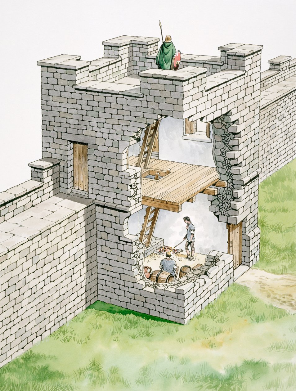 Hadriánův val: Banks East Turret, 2. století, 1990-2010 od Philip Corke