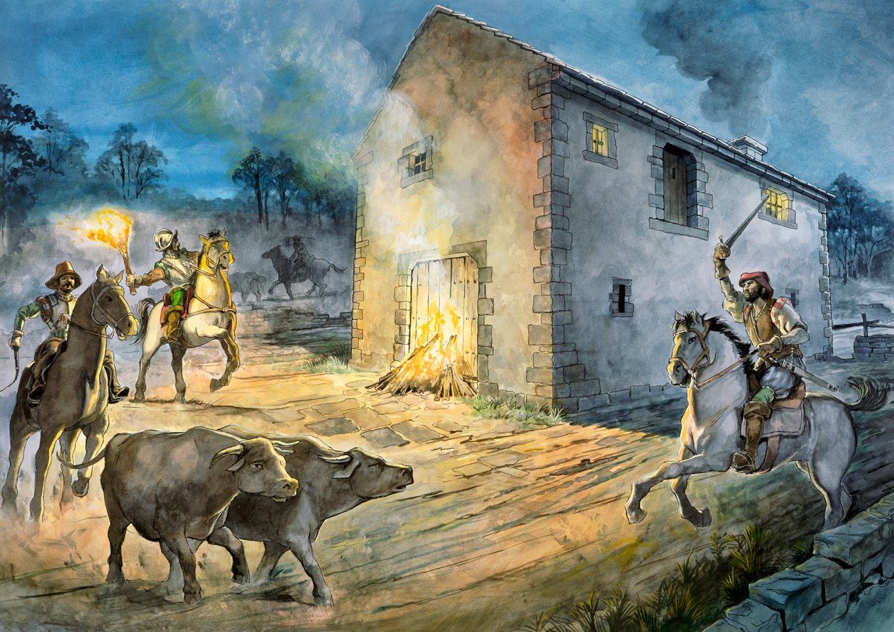 Reivers raiding Birdoswald, 16. století, c1990-2010 od Philip Corke
