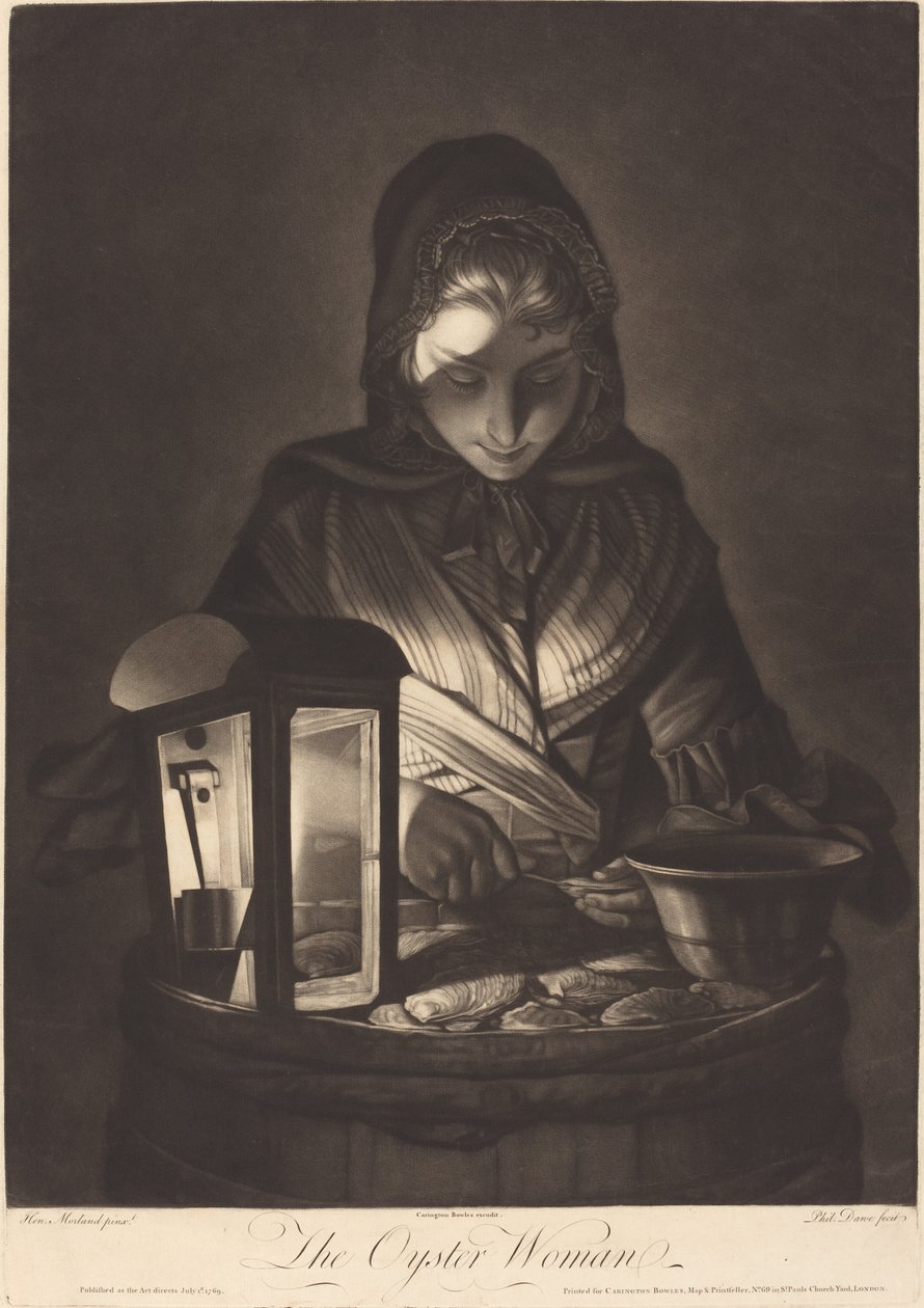 Ústřicová žena od Philip Dawe after Henry Robert Morland