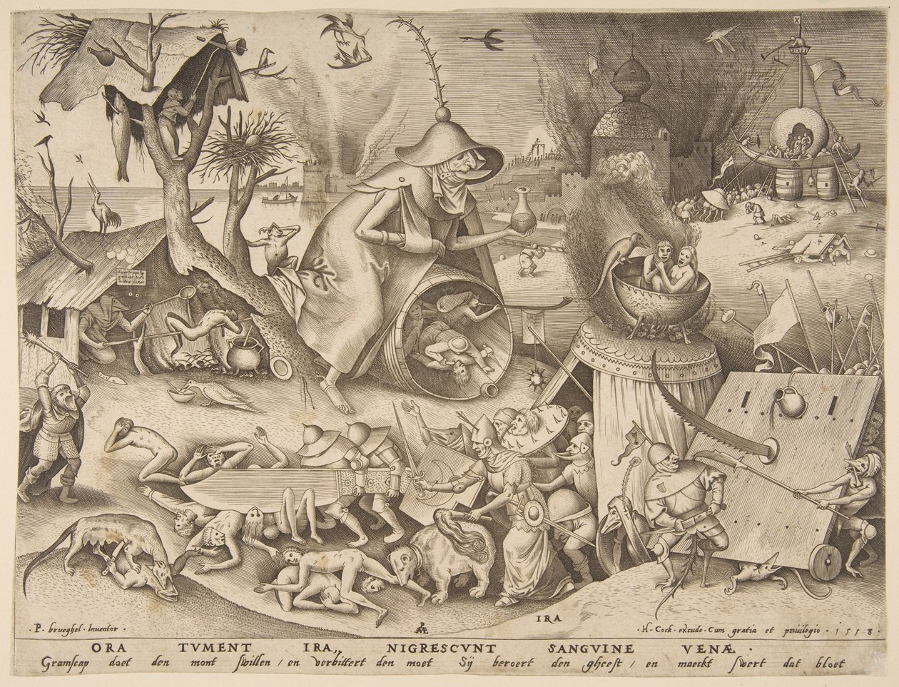 Anger Ira, ze série Sedm smrtelných hříchů, 1558. od Philip Galle