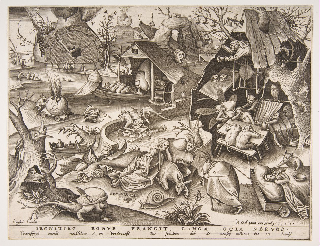 Lenost Desidia ze série Sedm smrtelných hříchů, 1558. od Philip Galle