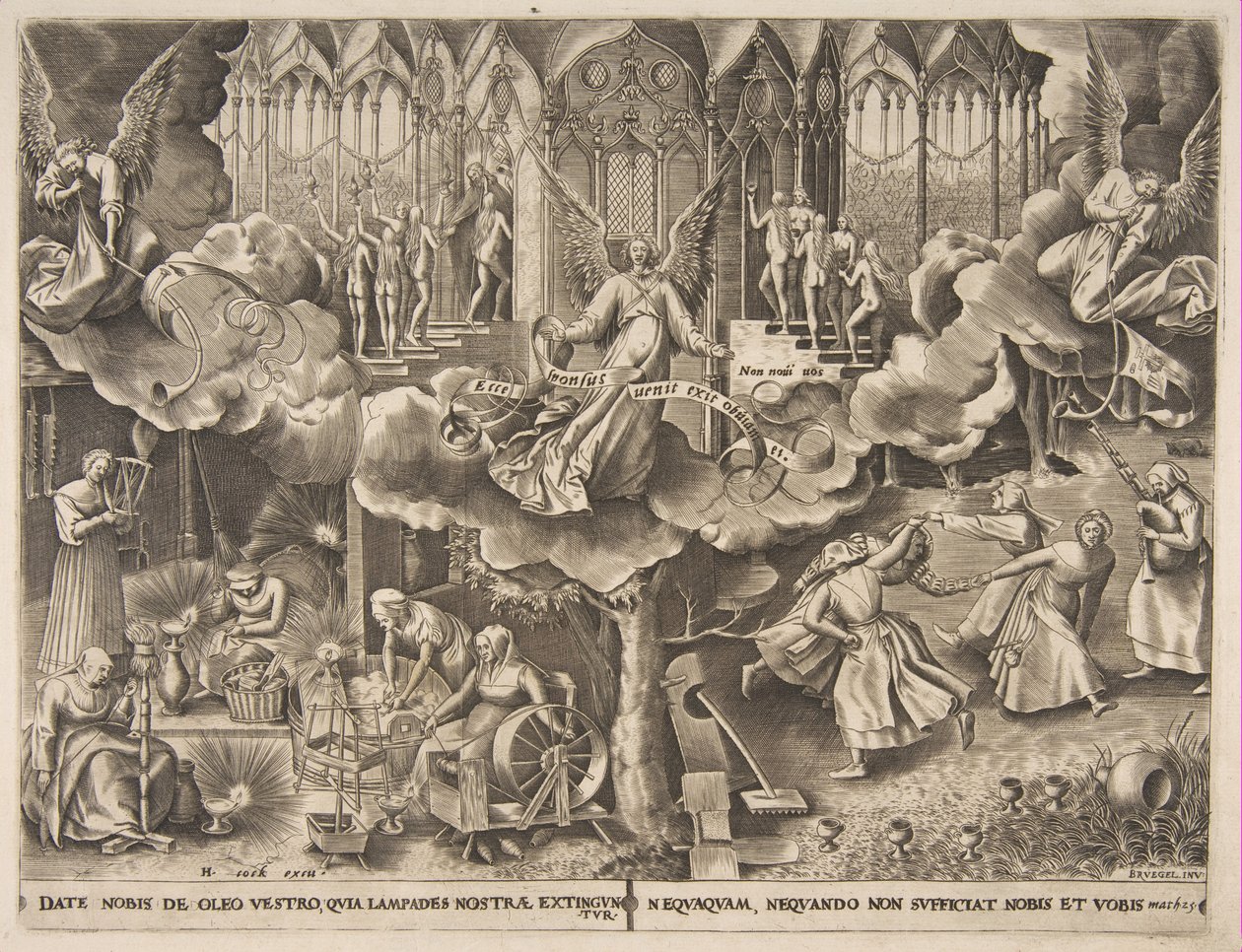 Podobenství o moudrých a hloupých pannách, ca. 1560-63. od Philip Galle
