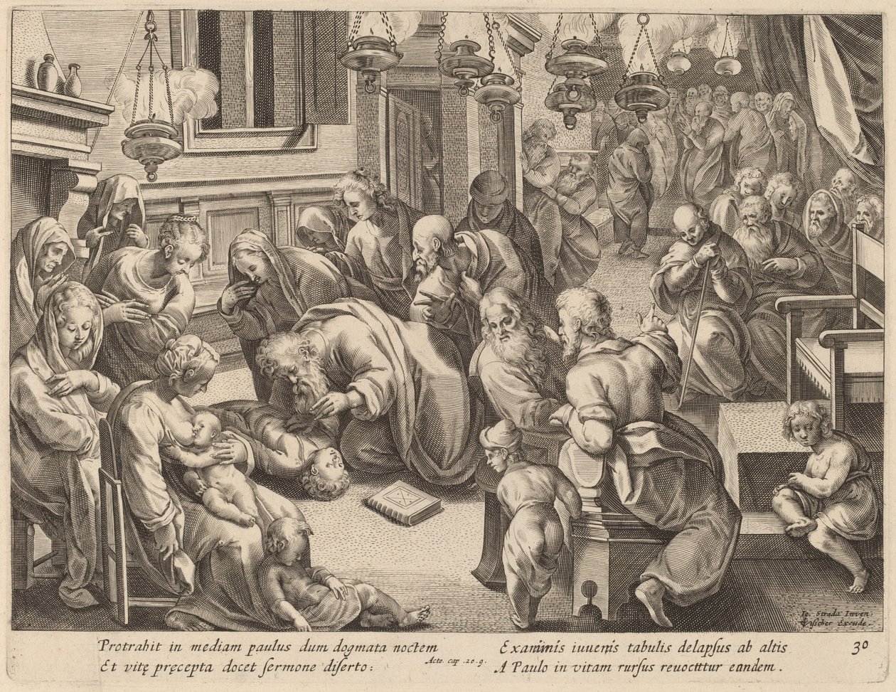 Pád Eutycha od Philip Galle after Jan van der Straet