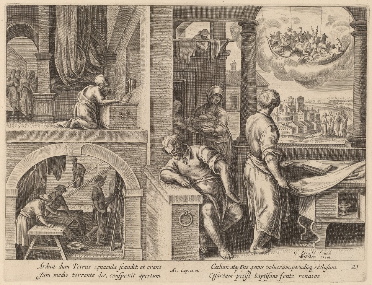 Vize svatého Petra od Philip Galle after Jan van der Straet