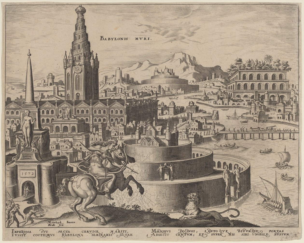 Babylonis Muri (Babylonské hradby) od Philip Galle, after Maerten van Heemskerck