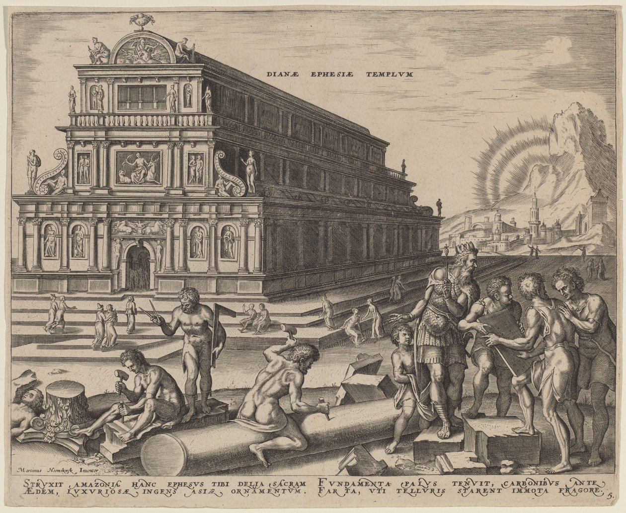 Dianin chrám v Efezu od Philip Galle, after Maerten van Heemskerck