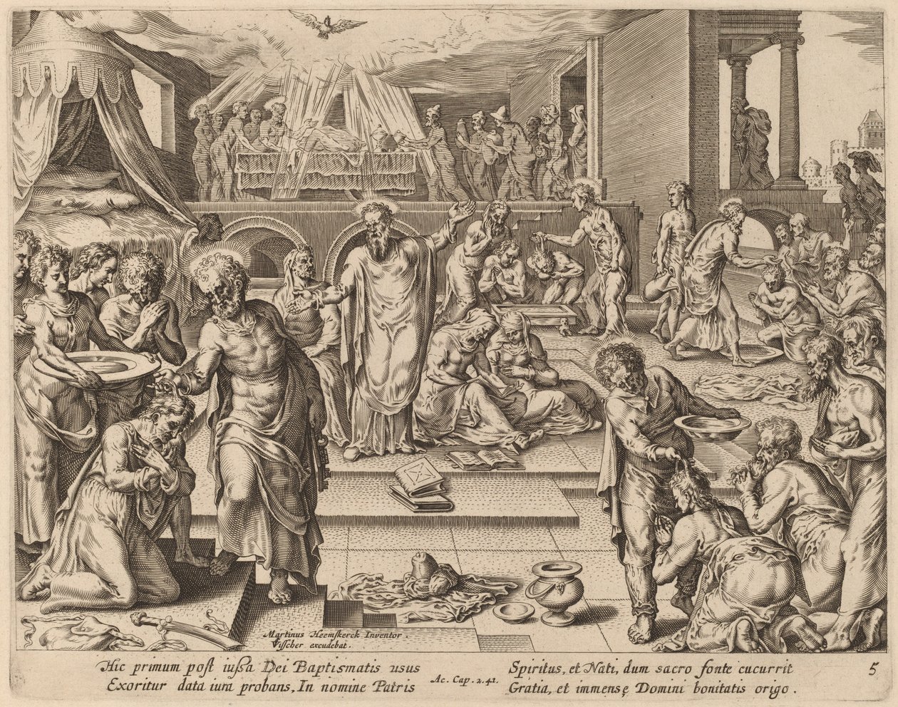 Mnozí jsou pokřtěni od Philip Galle after Maerten van Heemskerck