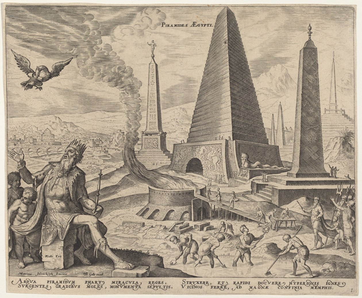 Piramides Aegypti (Pyramidy Egypta) od Philip Galle, after Maerten van Heemskerck