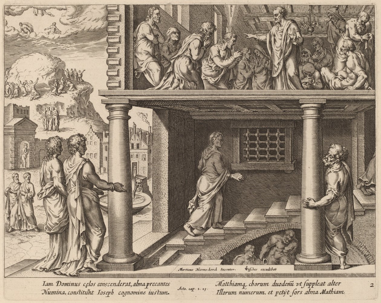 Volba svatého Matyáše od Philip Galle after Maerten van Heemskerck