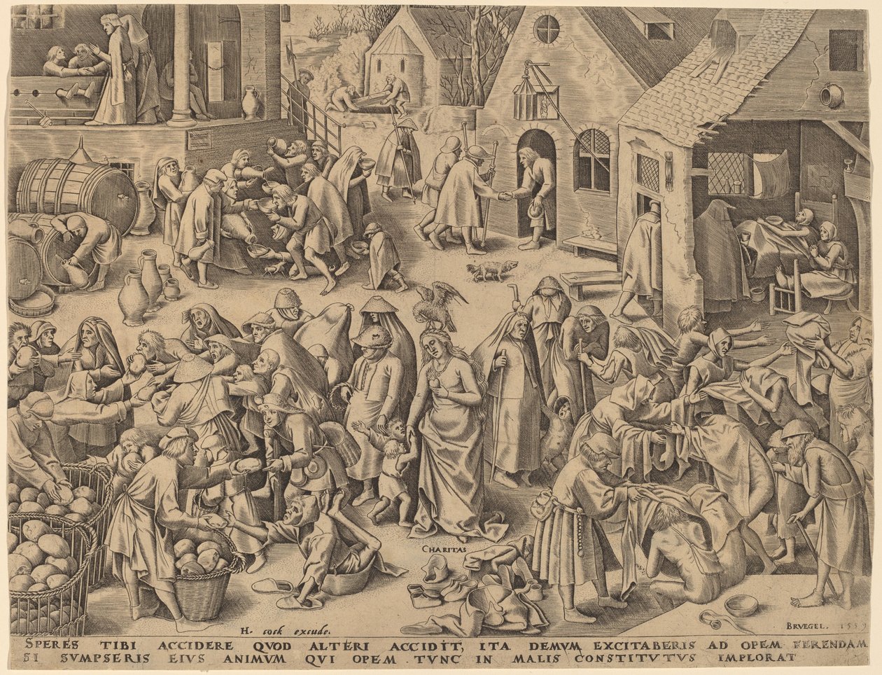 Charita [recto] od Philip Galle after Pieter Bruegel the Elder