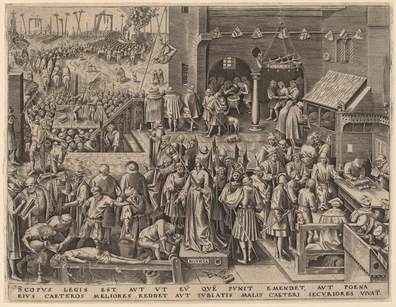 Spravedlnost od Philip Galle after Pieter Bruegel the Elder
