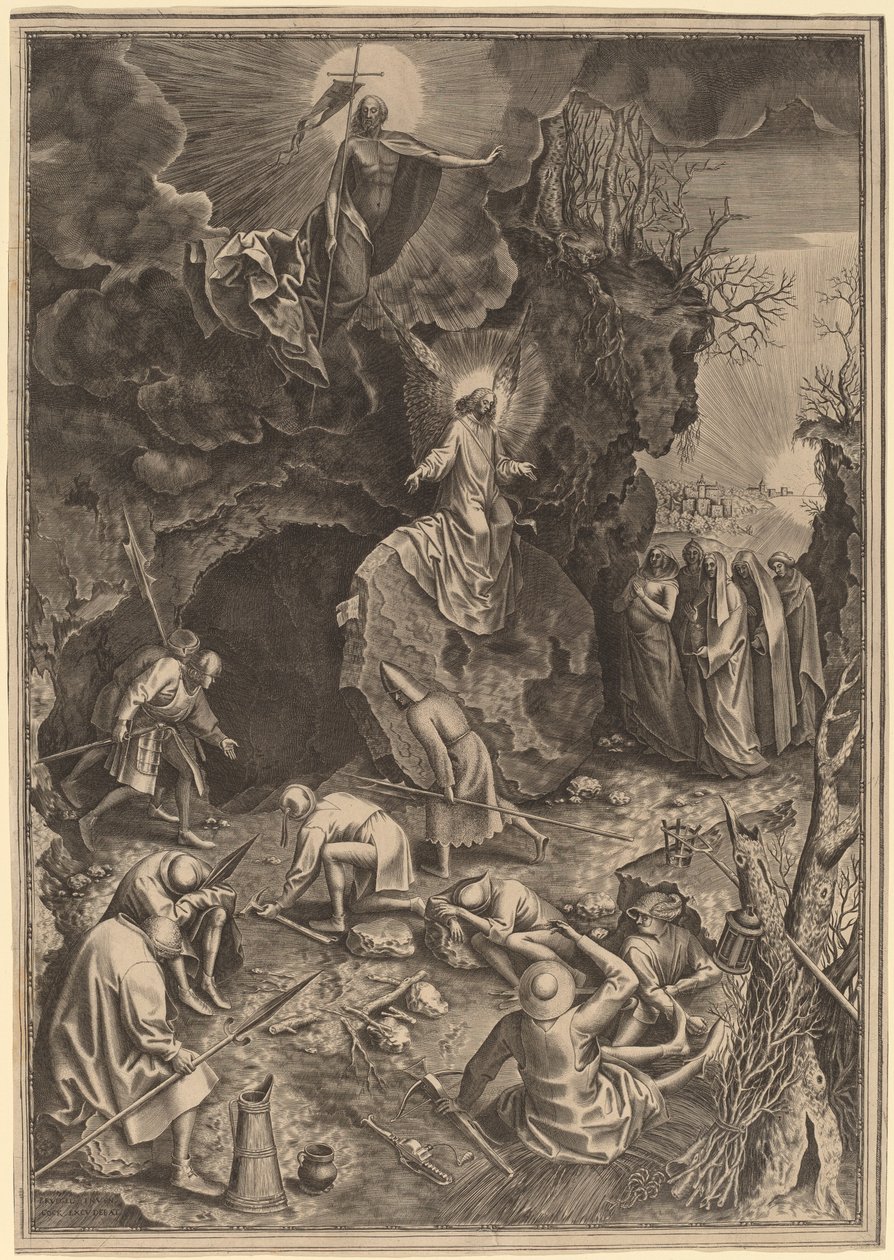 Vzkříšení od Philip Galle after Pieter Bruegel the Elder