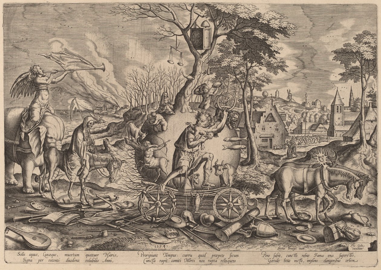 Triumf času od Philip Galle after Pieter Bruegel the Elder