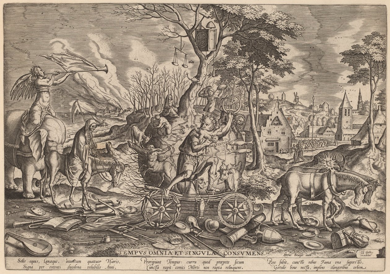 Triumf času od Philip Galle after Pieter Bruegel the Elder