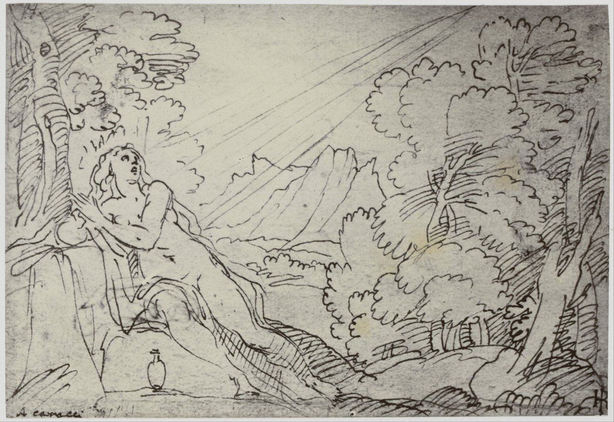 Correggio, Anděl nesoucí duši do ráje od Philip Henry Delamotte
