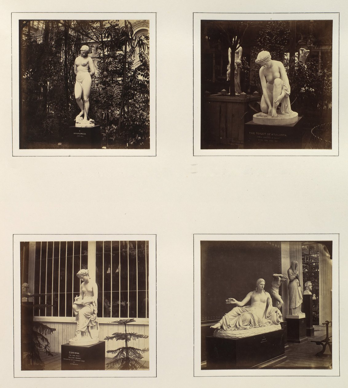 [Sochy Andromedy, Toilet of Atalanta, Corinna a Naiad], ca. 1859. od Philip Henry Delamotte.