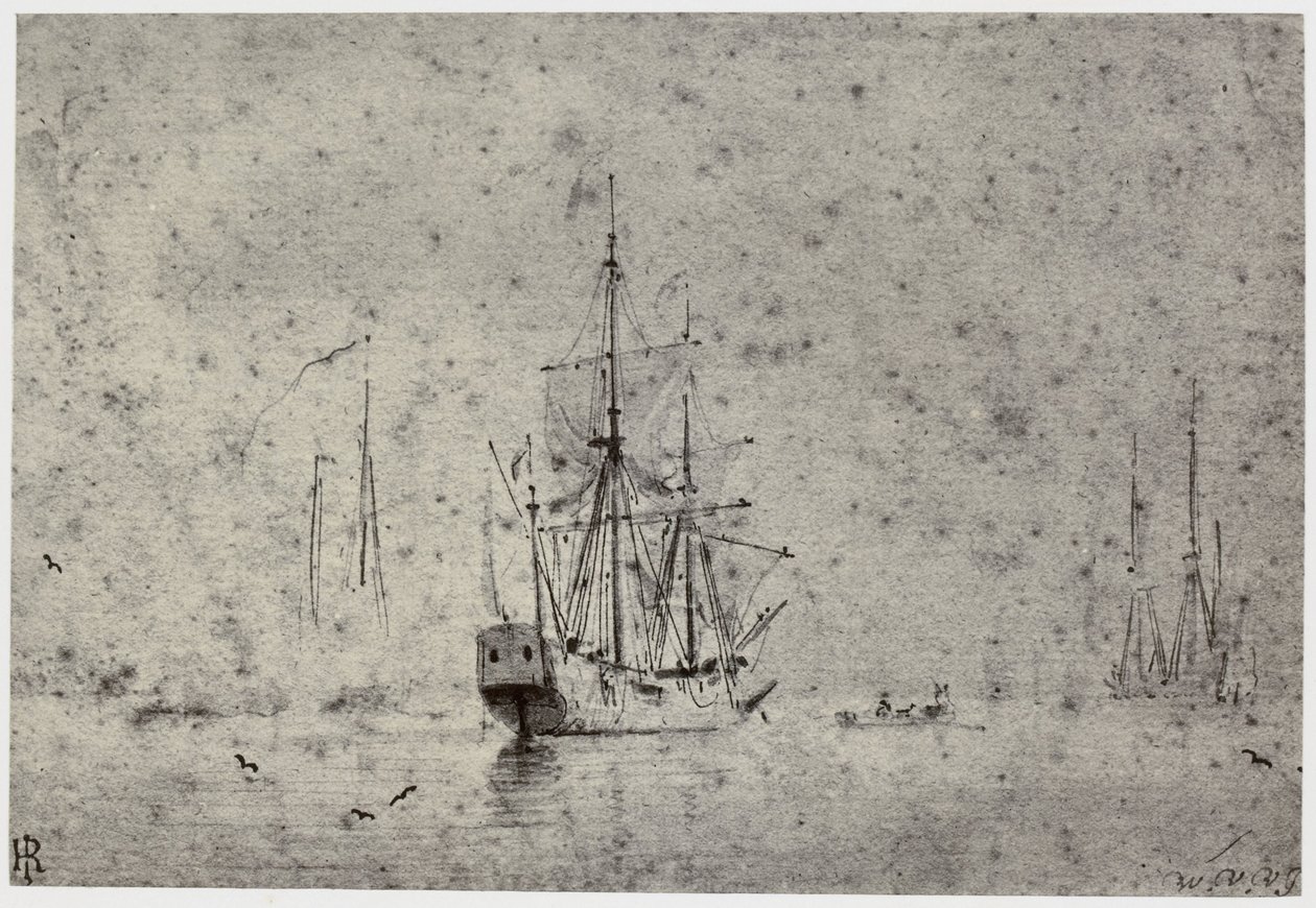Willem van der Velde, lodní doprava od Philip Henry Delamotte