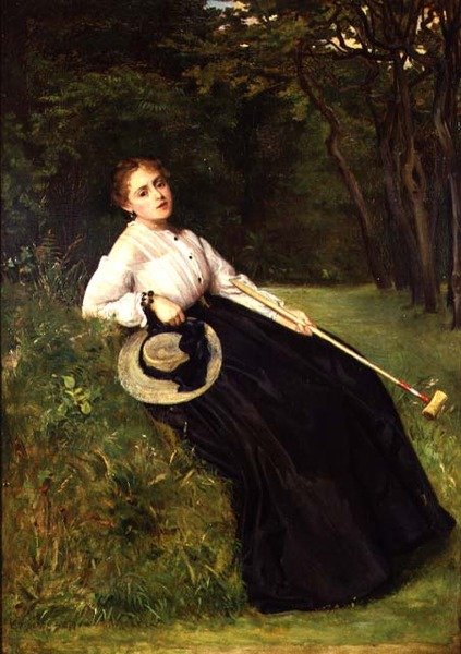 Odpočinek ve stínu po hře kroket od Philip Hermogenes Calderon