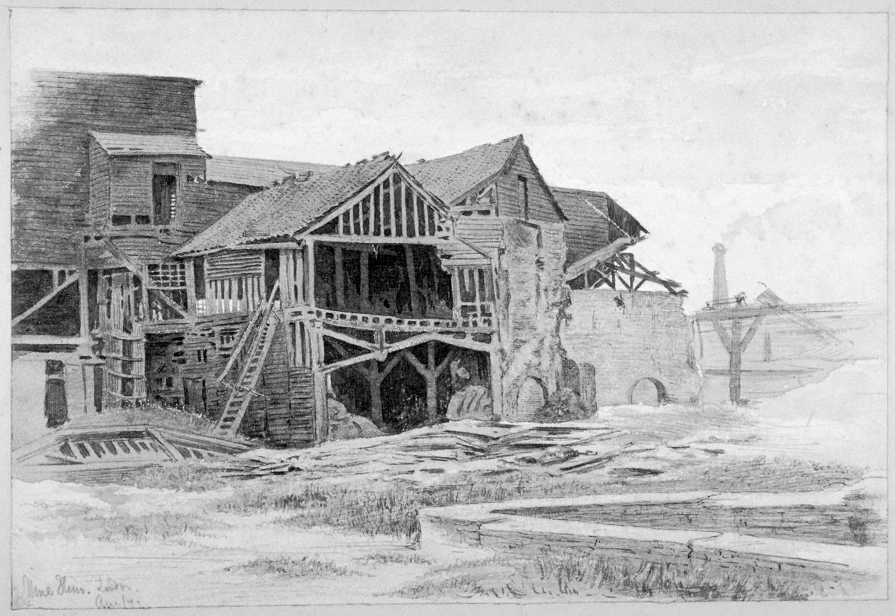 Pohled na staré vápenky, Nine Elms, Battersea, Londýn, 1875. od Philip Howard